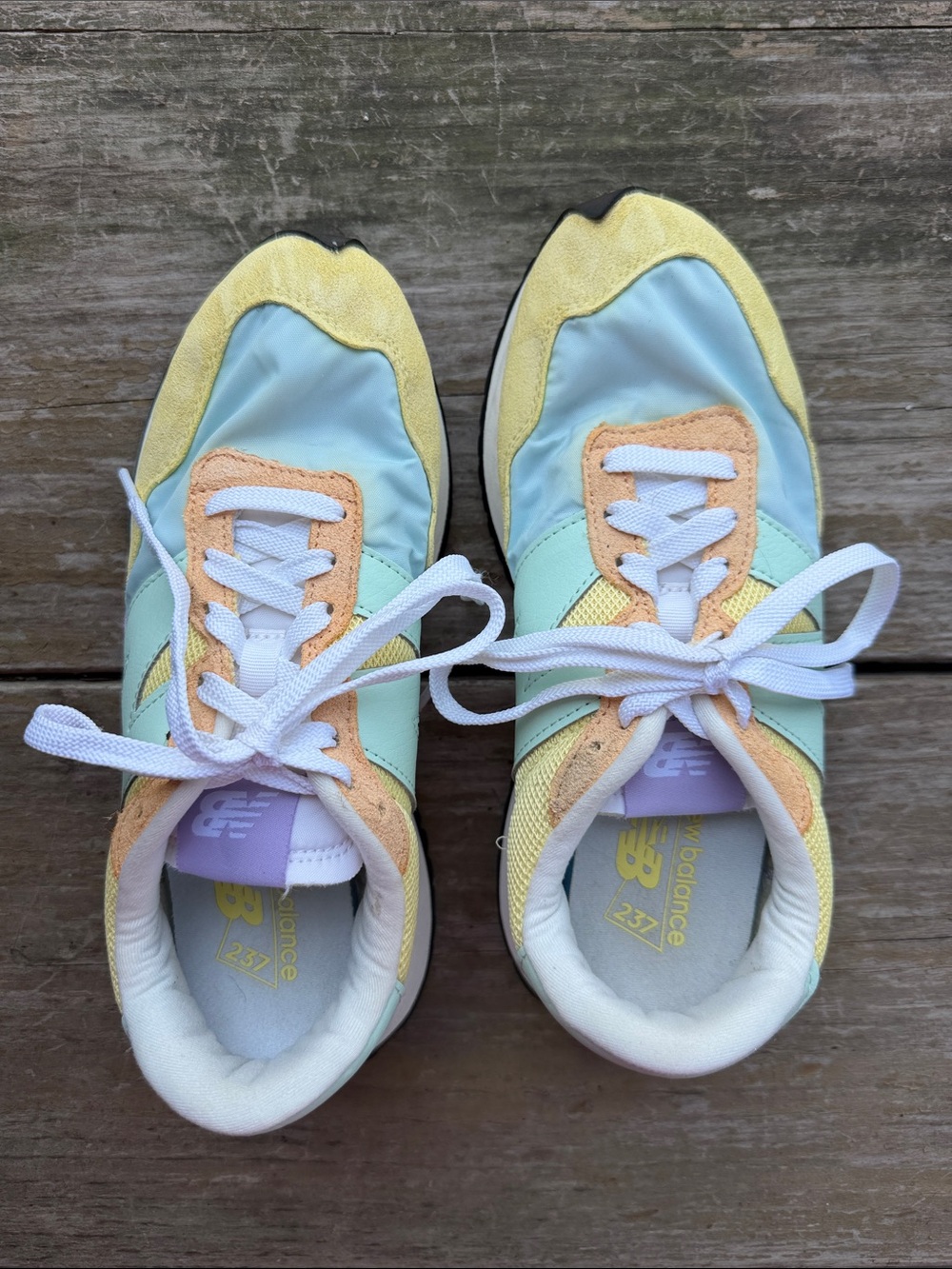 New Balance Women’s 237 Pastel Yellow Mint Peach Lavender Sneakers Size 8